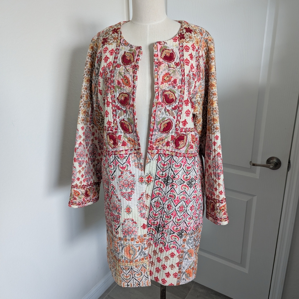Soft Surroundings Floral Embroidered Jacket